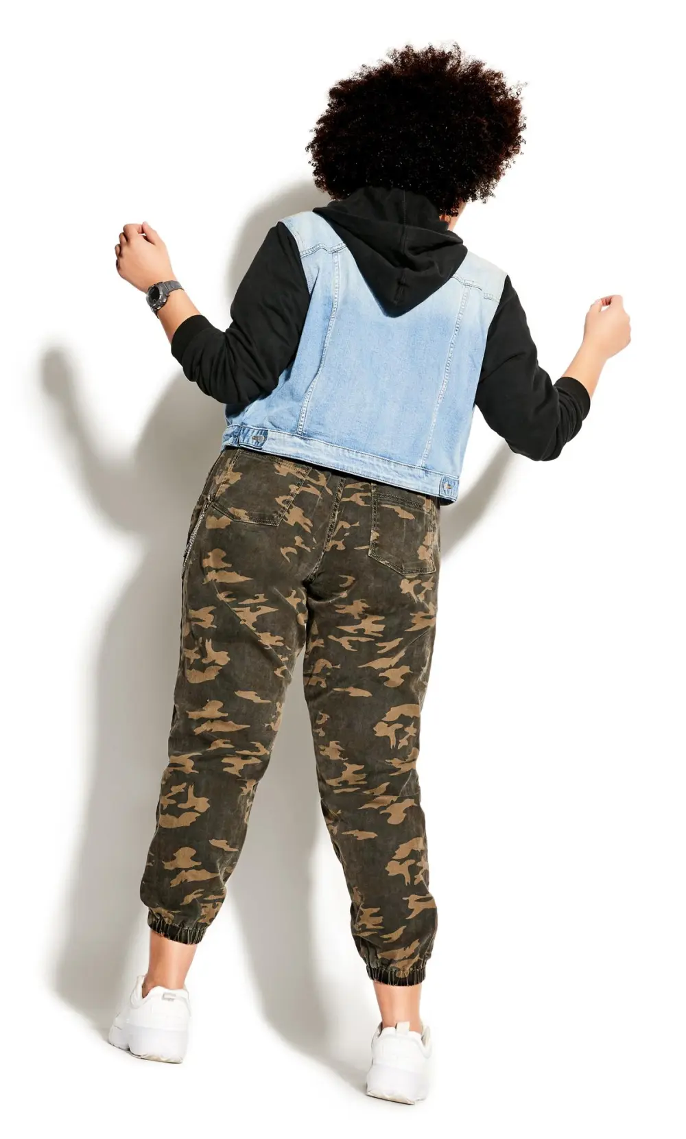 Evans Blue & Grey Cropped Denim Jacket