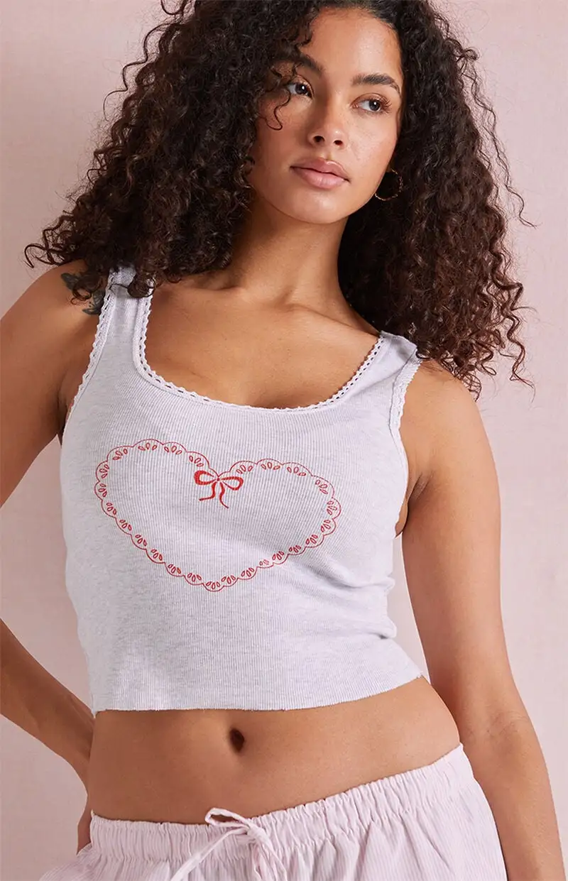 Beverly and Beck Heart Bow Tank Top