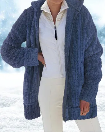 Plush Solid Zipper Jacket
