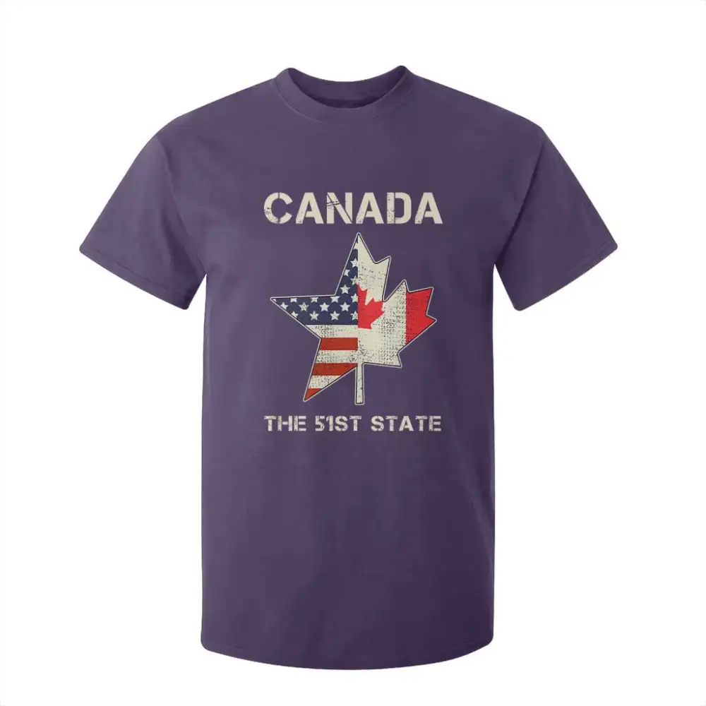 Canada The 51st State T Shirt For Kid Maple Canadian American Flag TS09