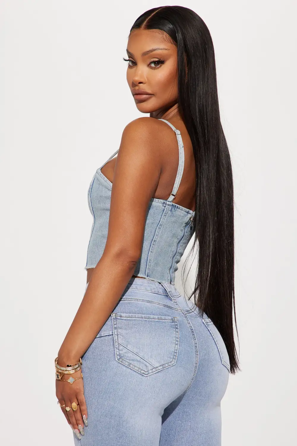 Zayla Denim Top - Light Wash