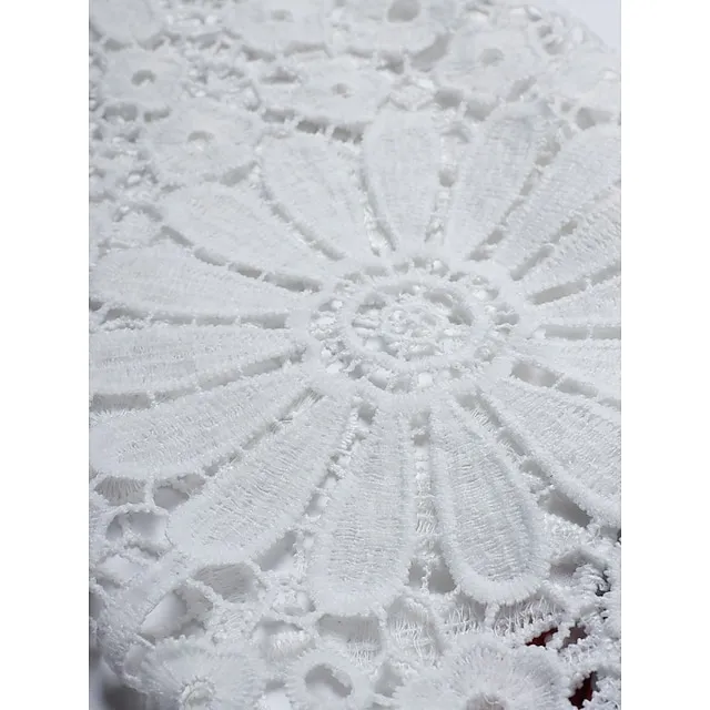 Women's Floral Lace Pleated Dresses Eyelet Long Dress Maxi Dress A Line Dress Print Dress Fashion Casual Outdoor Daily Button Long Sleeve V Neck Regular Fit White Pink Red Spring Summer S M L XL