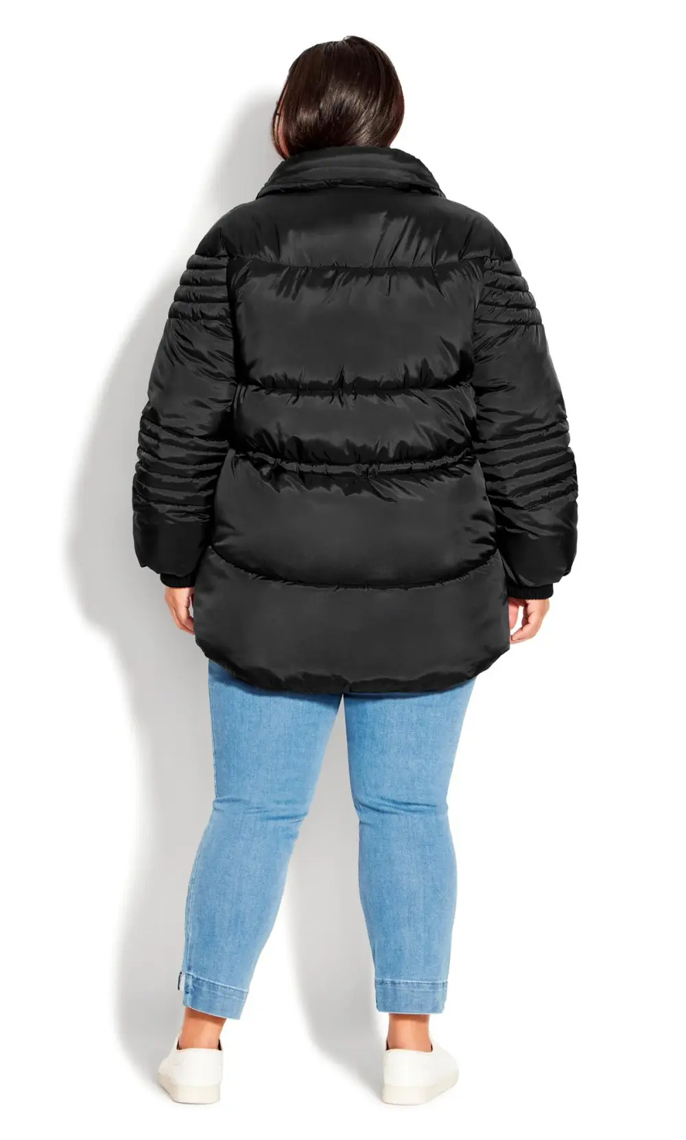 Evans Black Puffer Coat