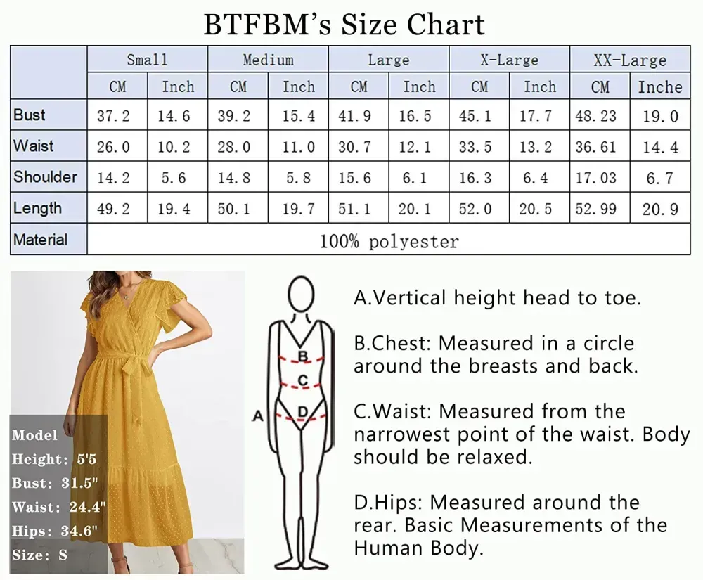 Women Summer Bohemian Floral Casual Wrap V Neck Ruffle Cap Sleeveless Belt A-Line Pleated Hem Swing Midi Sun Dress