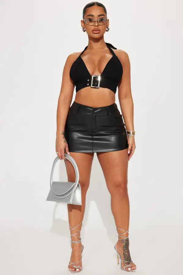 Calcetto Halter Top - Black