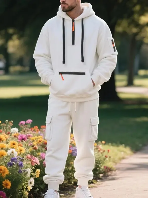 🔥7 SETS $27🔥,Clearance sale!Men’s Winter Fleece-Lined Set – Warm Casual Workwear Outfit with Multi-Pocket Jacket & Pants