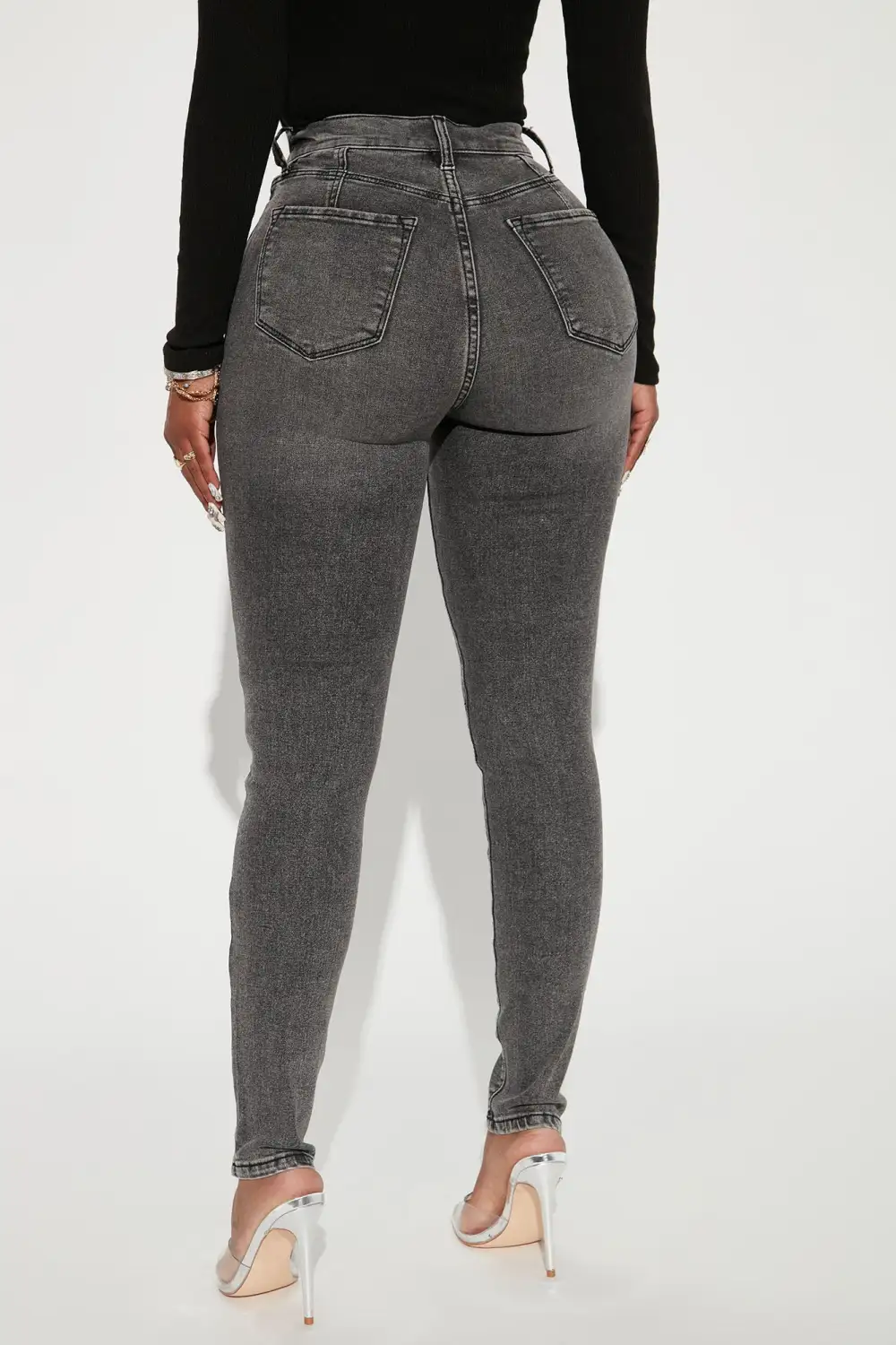 Living Life High Stretch Skinny Jeans - Black Wash