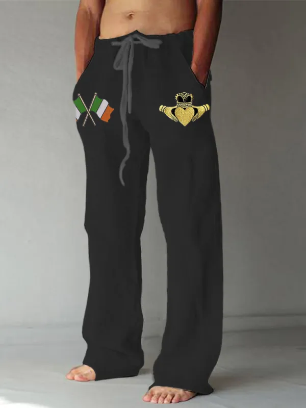 Irish Claddagh Love Loyalty Men's Casual Trousers