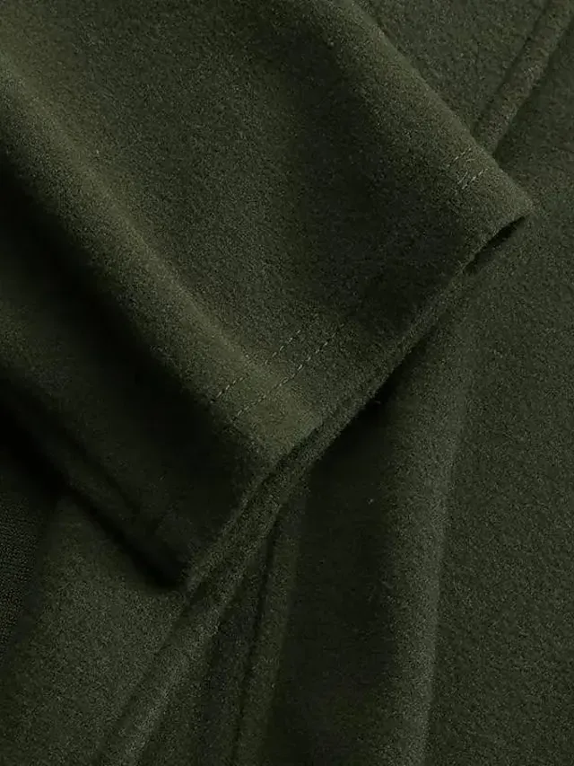 Women's Long Coat Overcoat Open Front Trench Coat Warm Winter Coat Long Sleeve with Pockets Oversize Black Army Green Gray