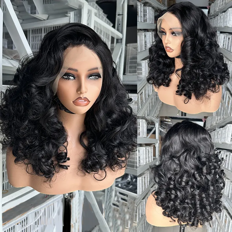 Super Double Drawn Vietnamese Raw Hair Bouncy Curls Hair Funmi Wig 13×6 Lace Frontal Wigs