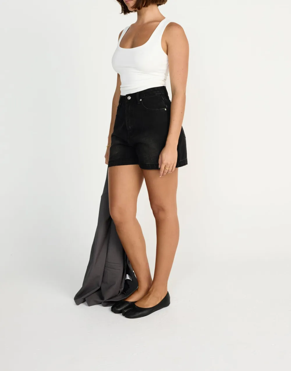 Cotton Breathable High-Waist Denim Shorts