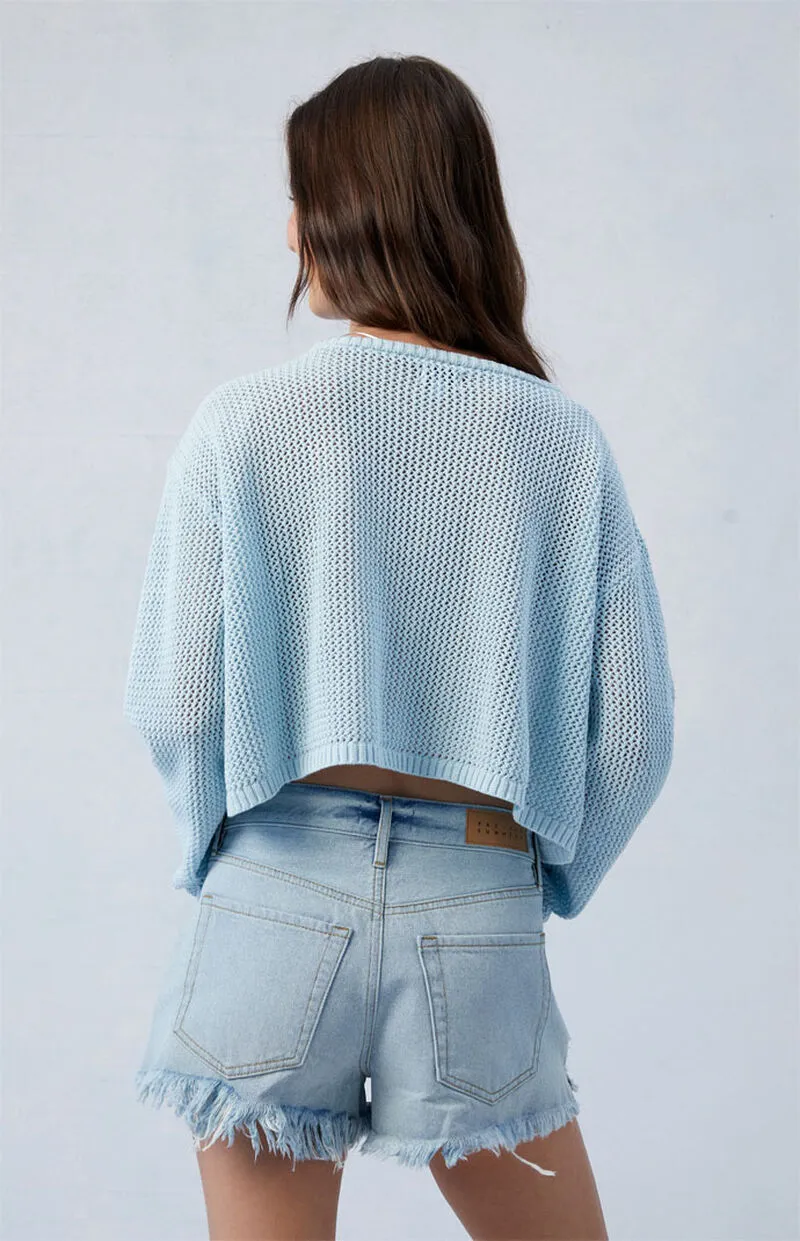 PacSun Eco Light Indigo Ripped '70s Cutoff Denim Shorts