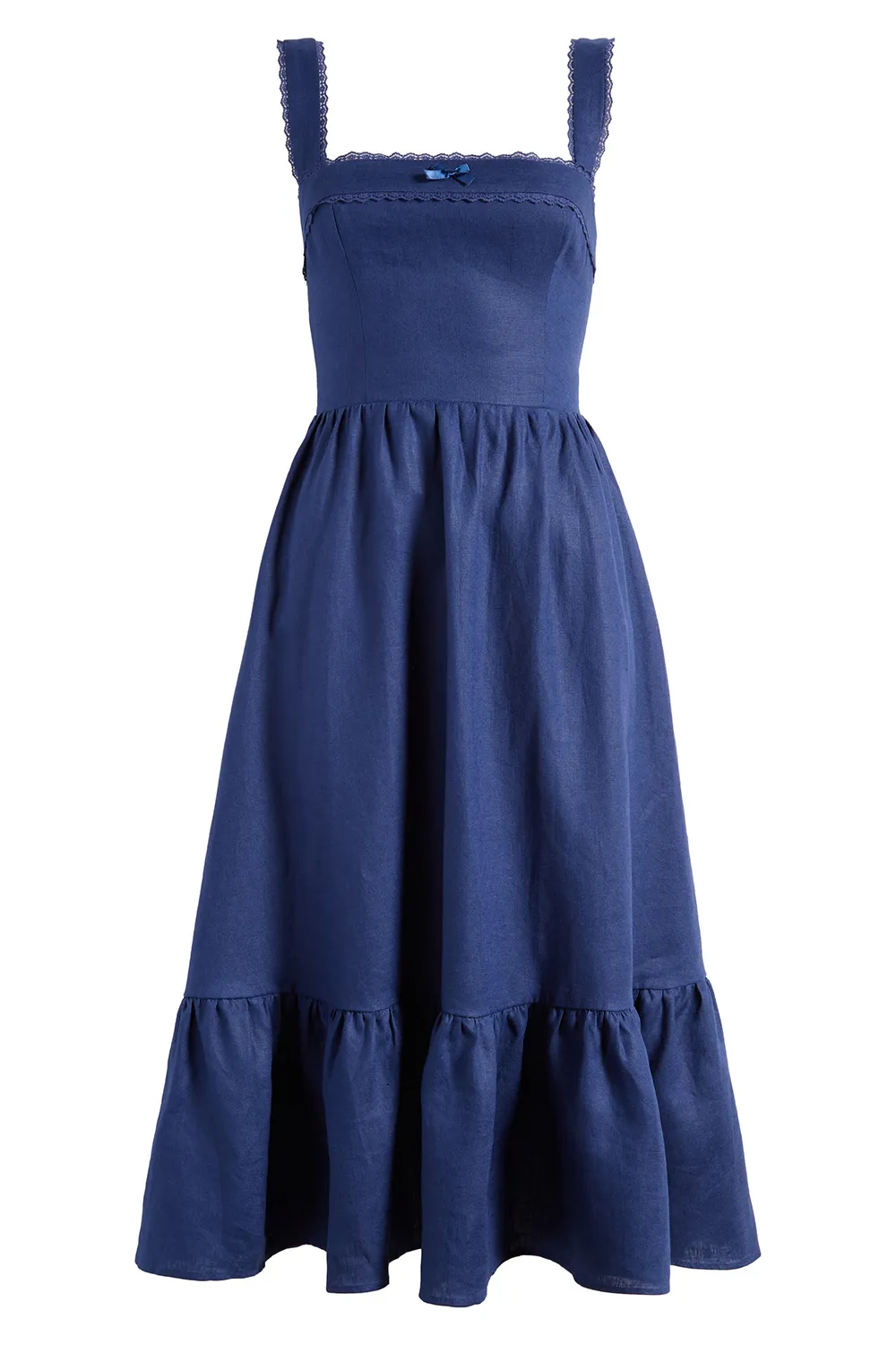 Rowen Ruffle Hem Sleeveless Linen Dress