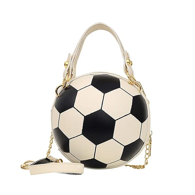 Women's Shoulder Bag PU Leather Party Daily Large Capacity Waterproof Durable White basketball White football Pink basketball