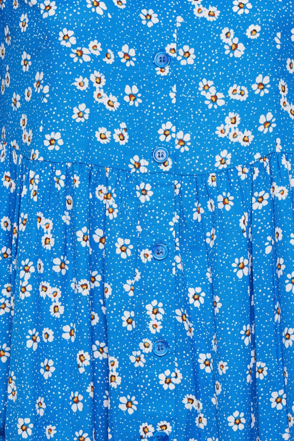 YOURS Curve Blue Daisy Print Smock Dress