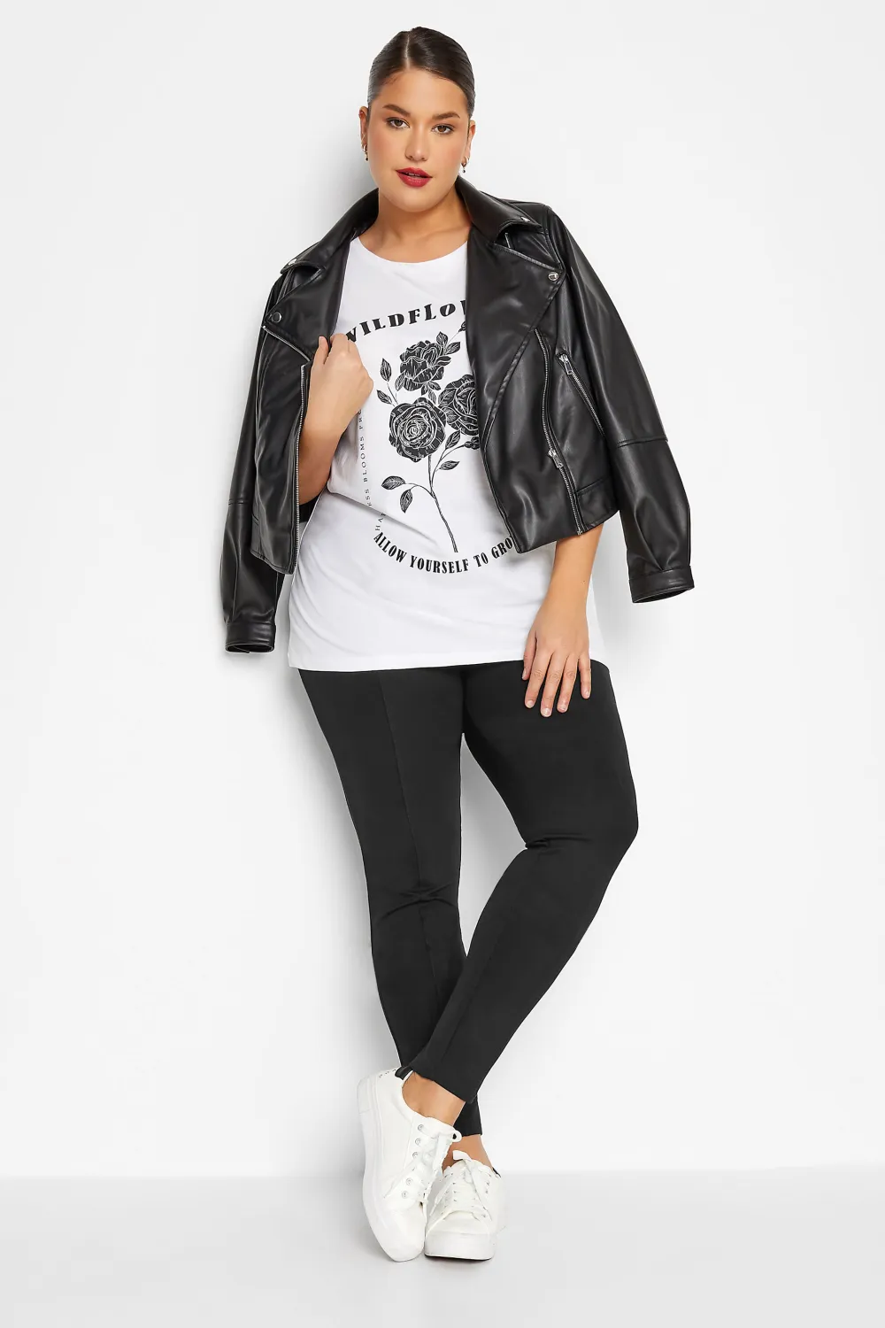 LTS Tall Black Ponte Seam Detail Stretch Leggings