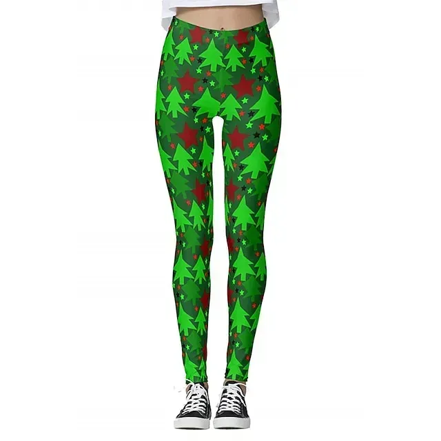 Santa Claus Leggings Jogger Pants Women's Christmas Christmas Christmas Eve Adults' Christmas New Year Eve Polyester Lycra Spandex Pants