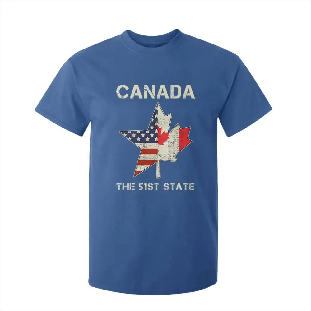 Canada The 51st State T Shirt For Kid Maple Canadian American Flag TS09