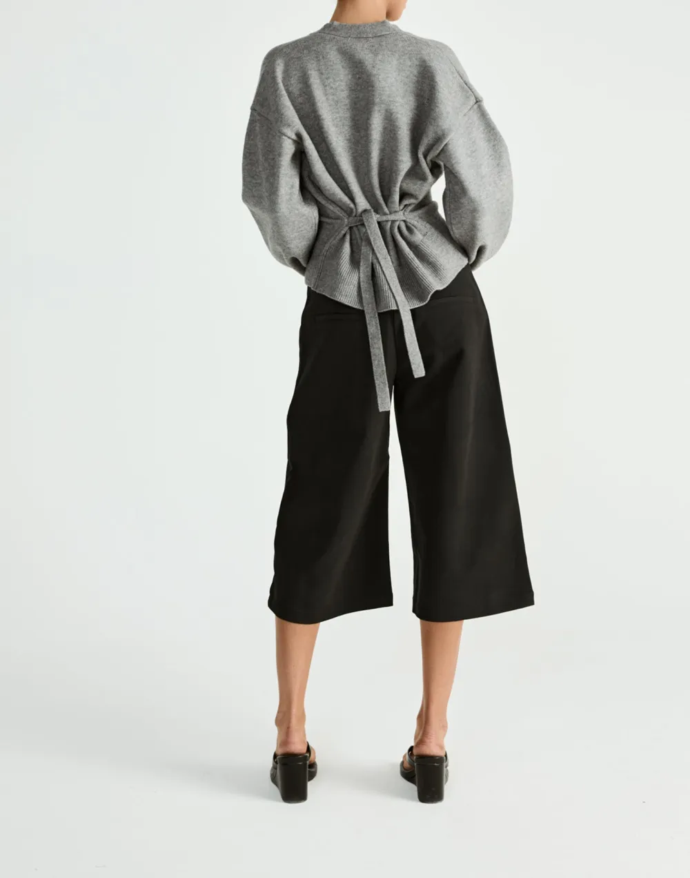 Cropped Cropped Suede Wide-Leg Pants