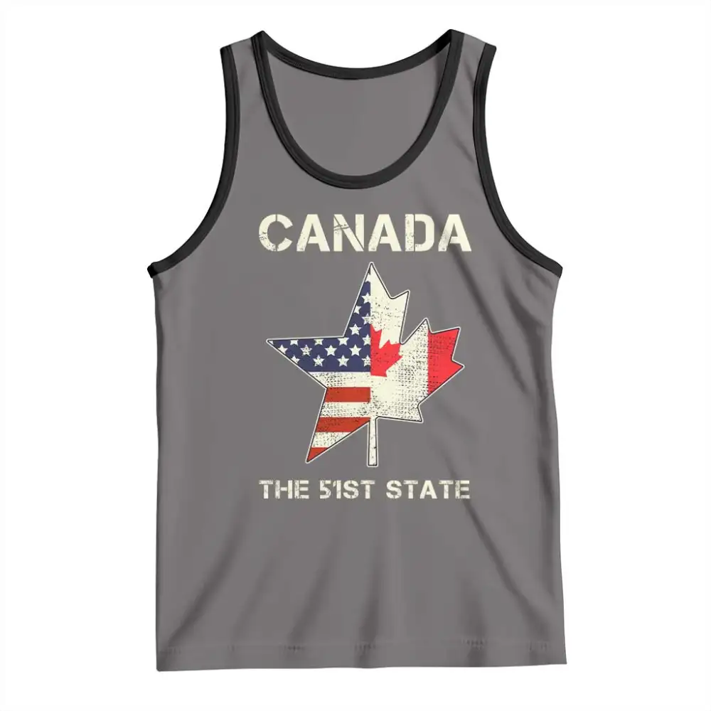 Canada The 51st State Tank Top Maple Canadian American Flag TS09