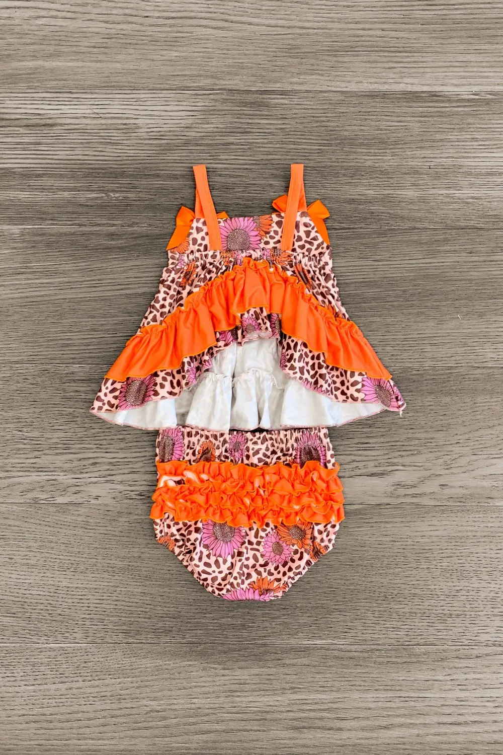Orange Floral & Cheetah Bloomer Set