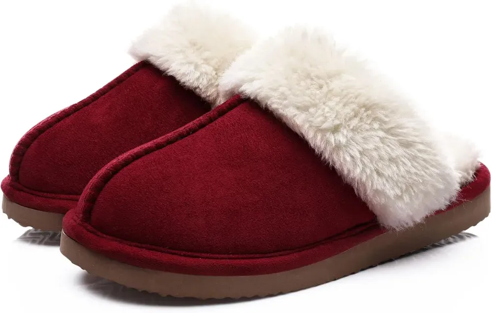Women's Fuzzy Memory Foam Slippers Fluffy Winter House Shoes Indoor and Outdoor