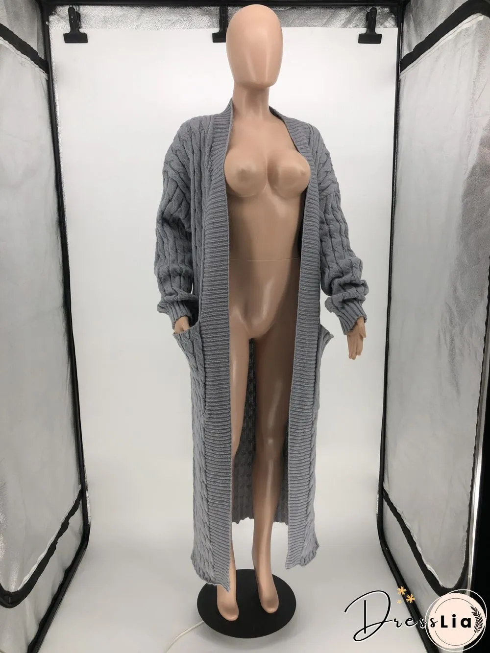 Winter Crochet Loose Long Twist Sweater Cardigan