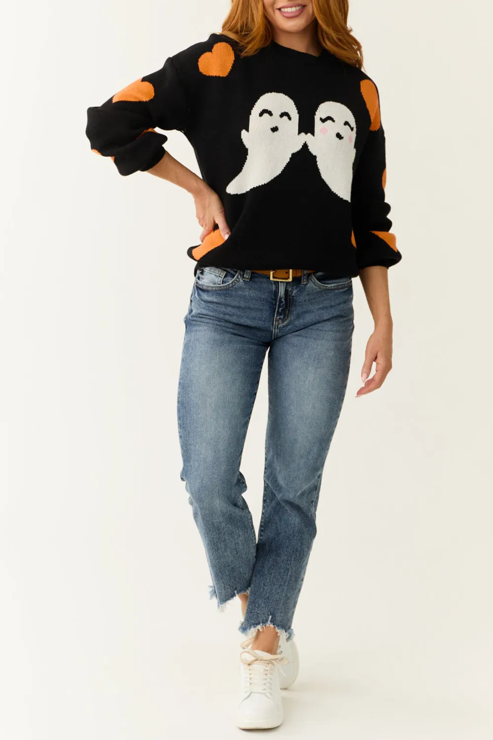 Black Halloween Graphic Soft Knit Sweater
