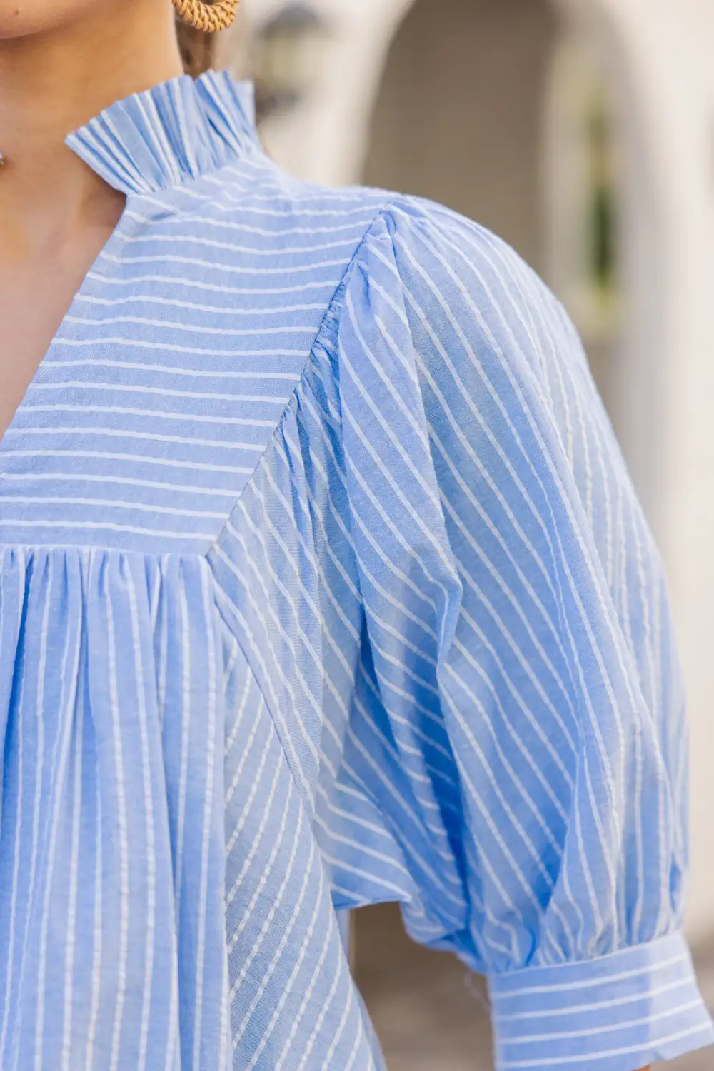 Little Moments Light Blue Babydoll Dress