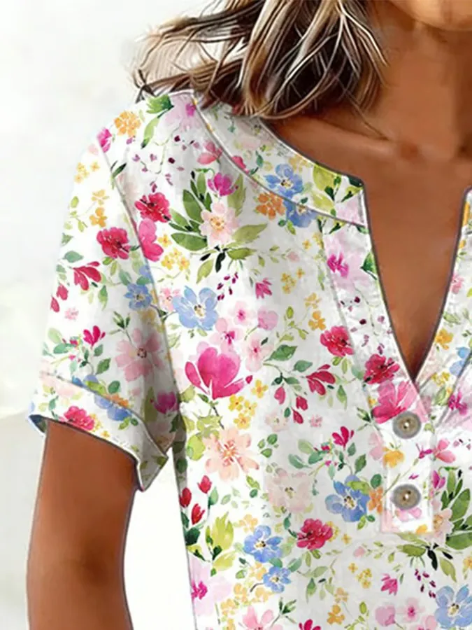 Women's Casual Floral Print Shirt