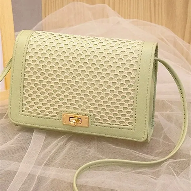 Summer New Women's Messenger Bag Fashion All-match Small Square Bag Trend Mesh Bag Hit Color One-shoulder Mobile Phone Bag