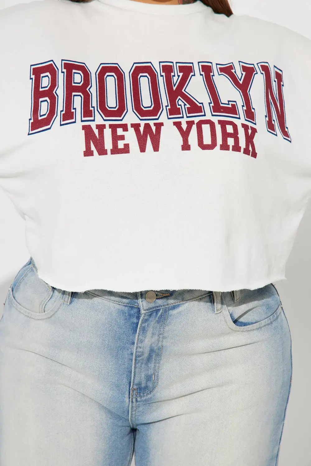 Brooklyn NY Crop Top - Ivory