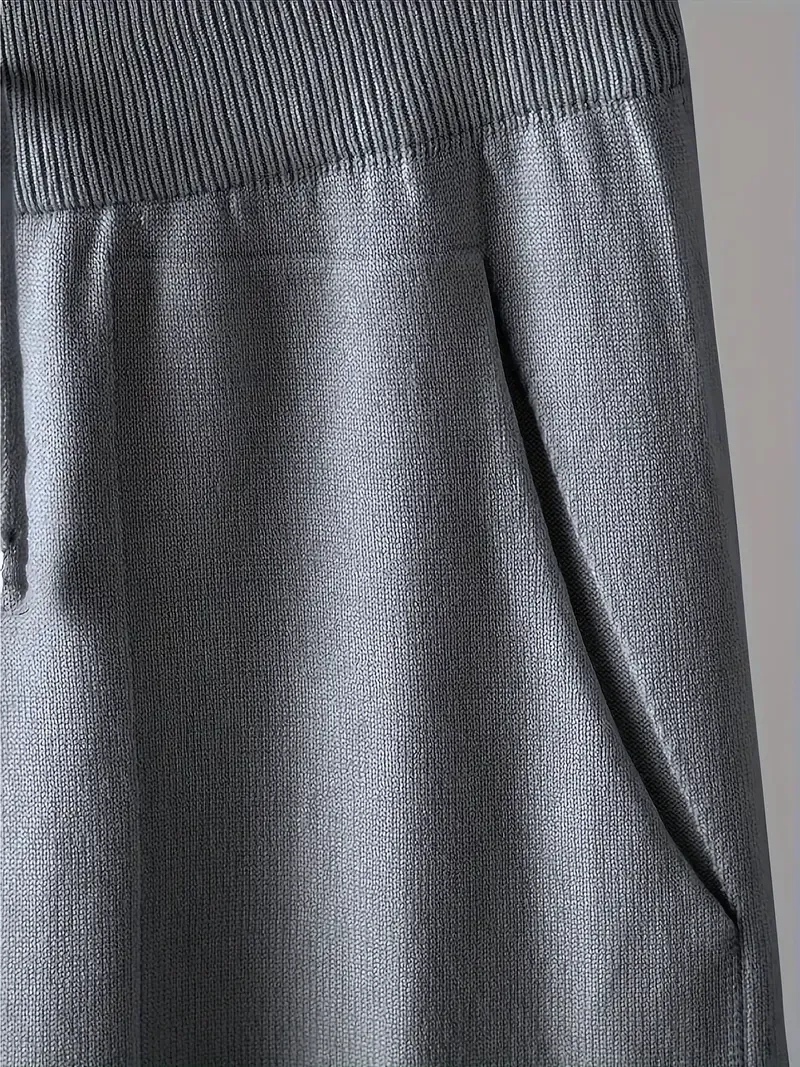 Women'S Knitwear Set, Casual V-Neck Long Sleeve Sweater and Solid Color Pants