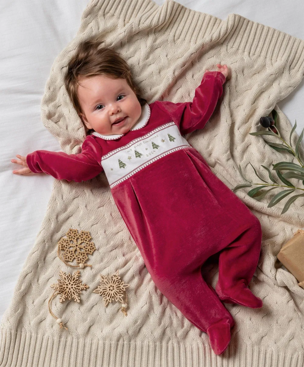 My First Christmas Sleepsuit - Red