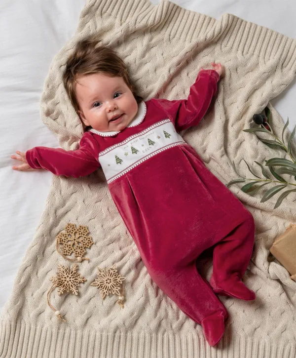 My First Christmas Sleepsuit - Red