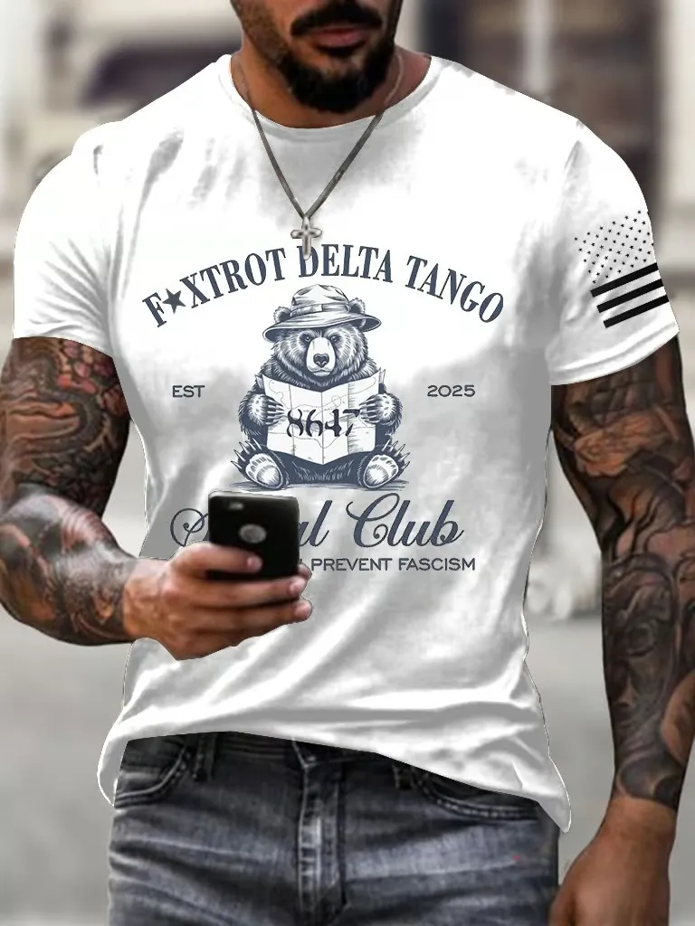 Men'S T-Shirt Men'S Fashion Printed Casual T-Shirt