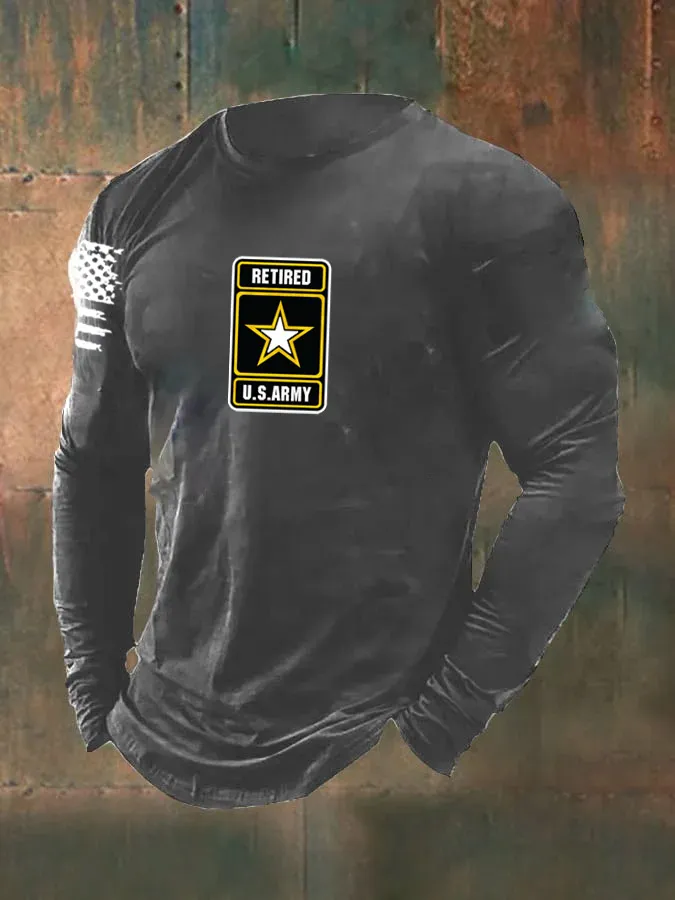 Men's Retired Army Pattern Long Sleeve T-Shirt