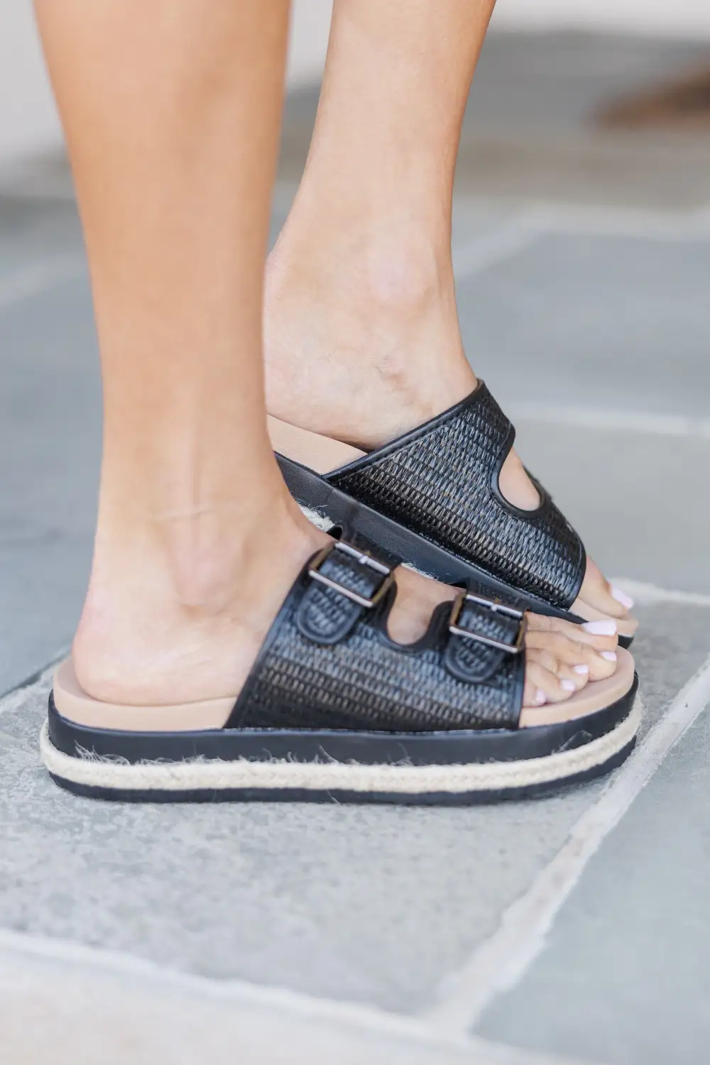 Travel Time Black Sandals