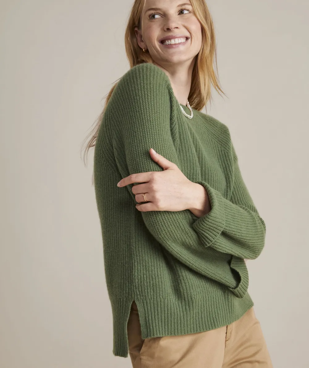 Seaspun Cashmere Ribbed Crewneck Sweater