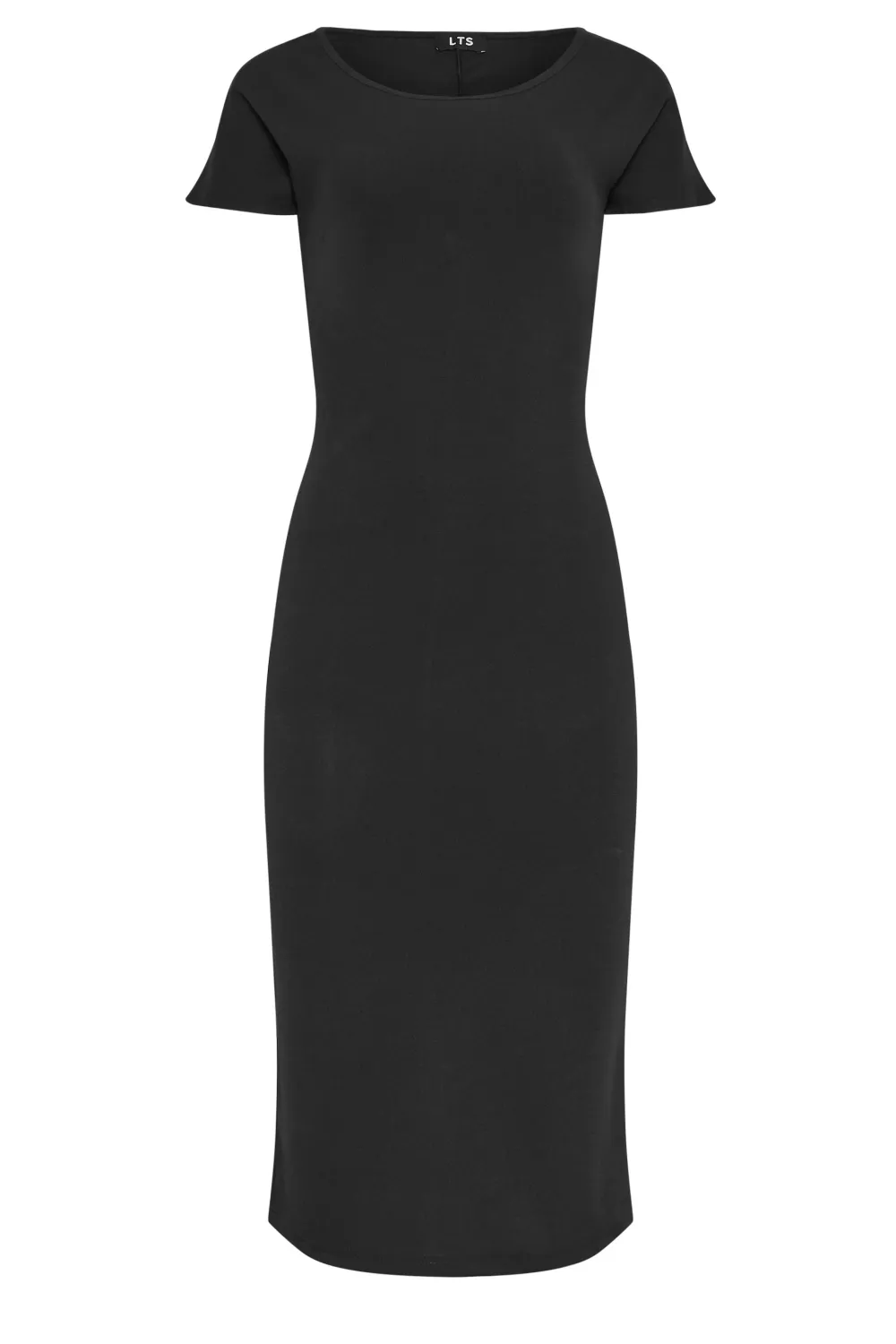 LTS Tall Black Scoop Neck Midi Dress