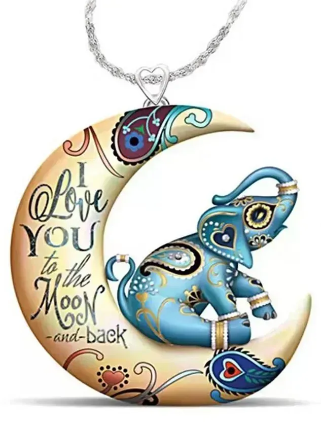 Moon Elephant Necklace