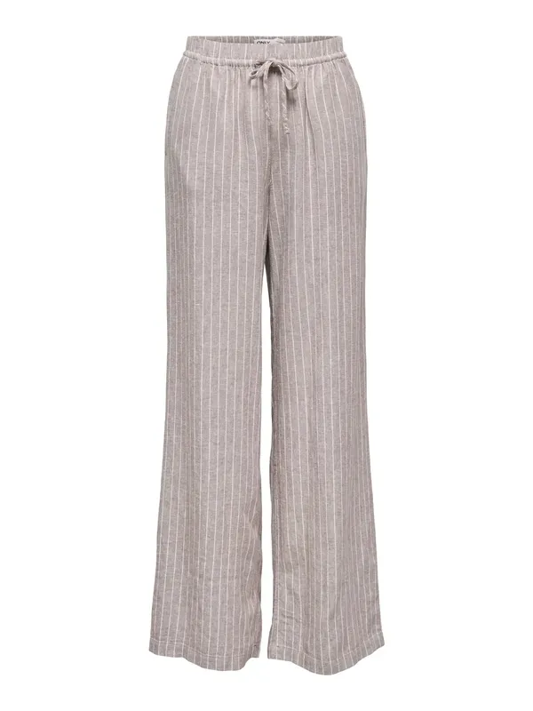 Linen Stripe Wide Leg Pants