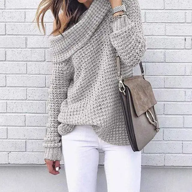 Bohemian Off Shoulder Pullover Sweater