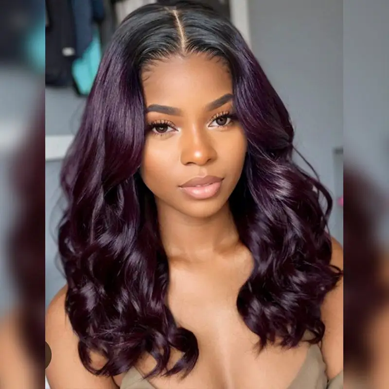 Sale | Glueless Ombre Dark Purple 5x5/13x6 FULL Lace Frontal Wig 16