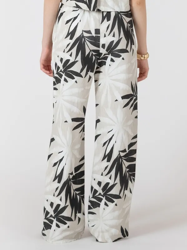 Wide Leg Drawstring Pull-On Trouser