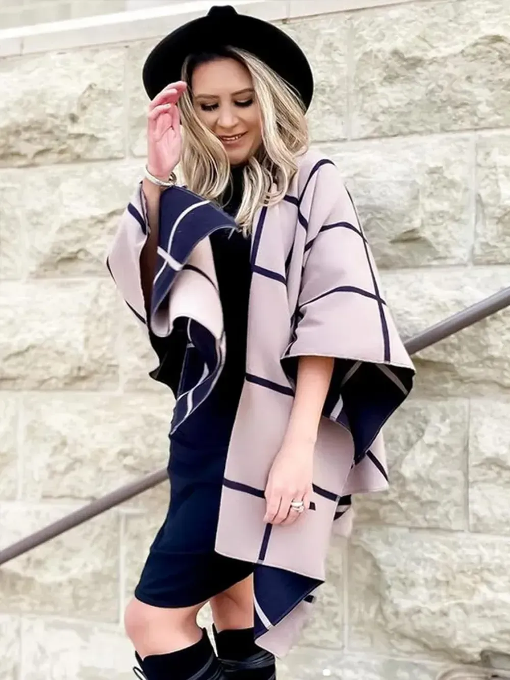 Women's Shawl Wrap Poncho Ruana Cape Open Front Cardigan Shawls for Fall Winter