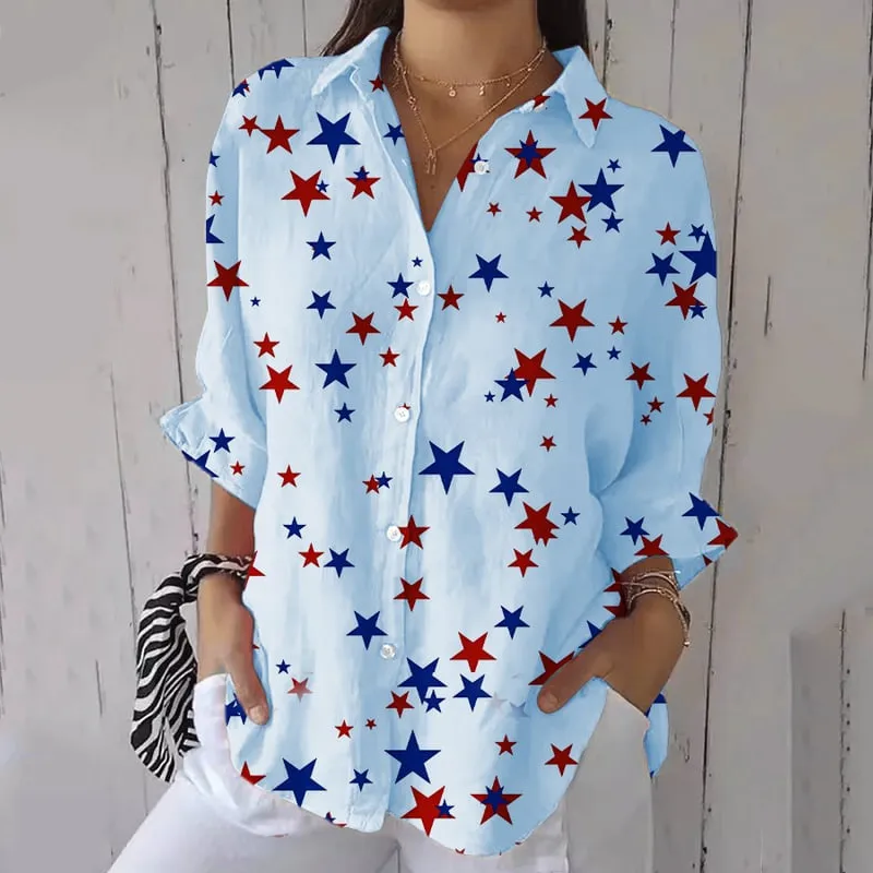 Women's Independence Day Star Print Shirt