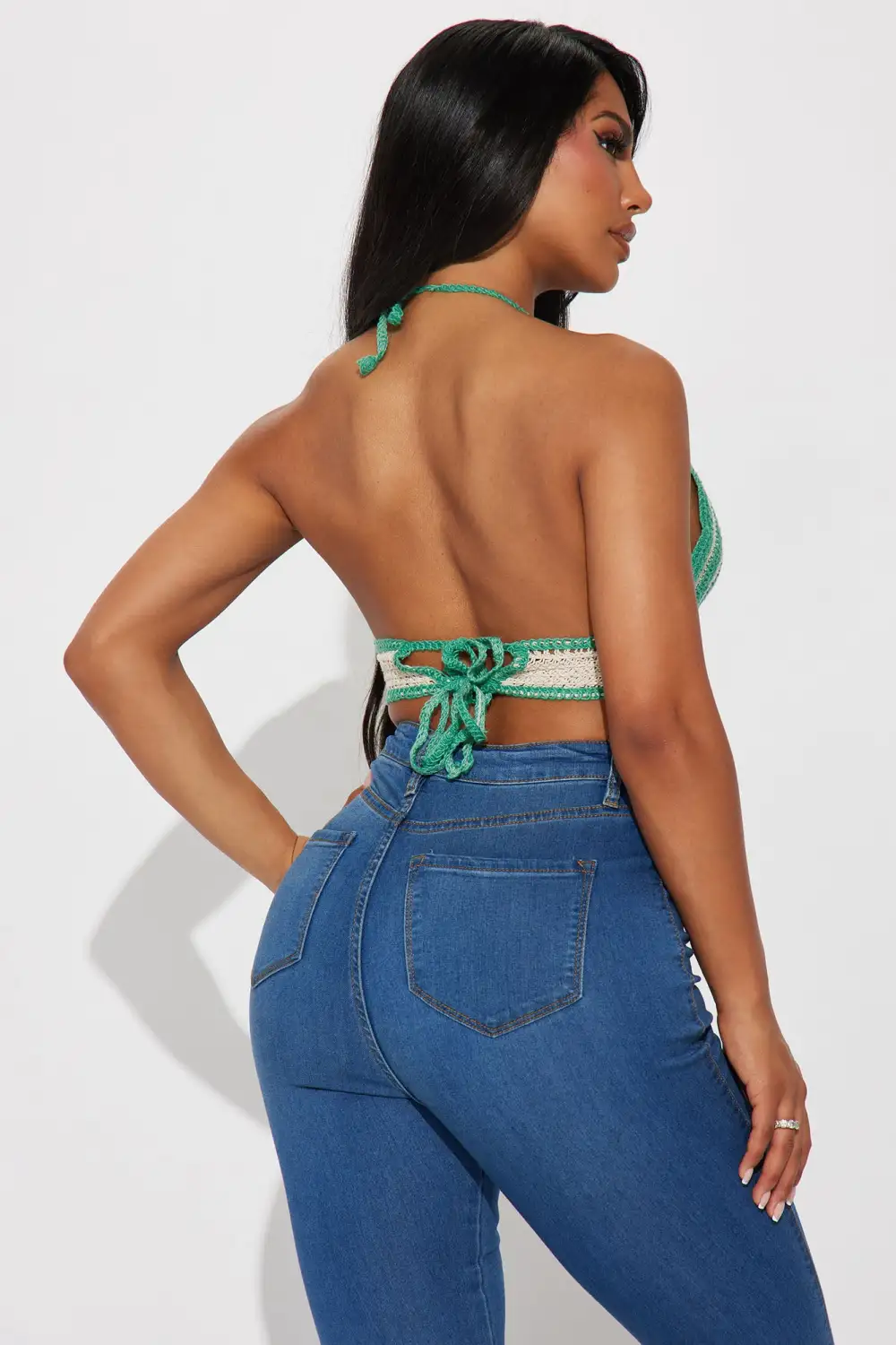 By The Seashore Crochet Top - Green/combo