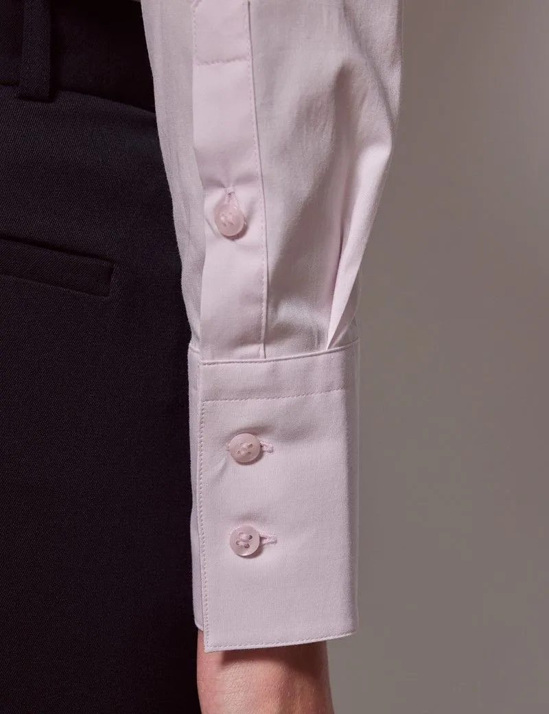 Cotton Stretch Fitted Shirt With Concealed Placket