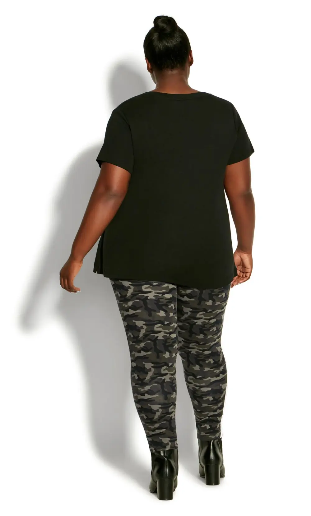 Evans Green Camo Striped Leggings